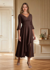 Augday Aerynne A-Line Pleated Chiffon Dress