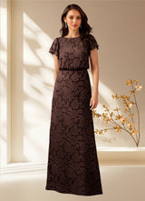 Augday Lehi A-Line Boatneck Floral Burnout Dress