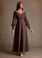 Augday Paterson A-Line Pleated Chiffon Dress
