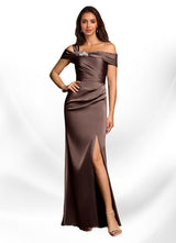 Augday Altonia Mermaid Off the Shoulder Stretch Satin Dress