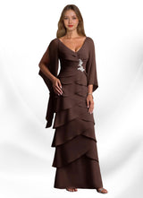 Augday Arabinda Sheath Ruched Chiffon Dress