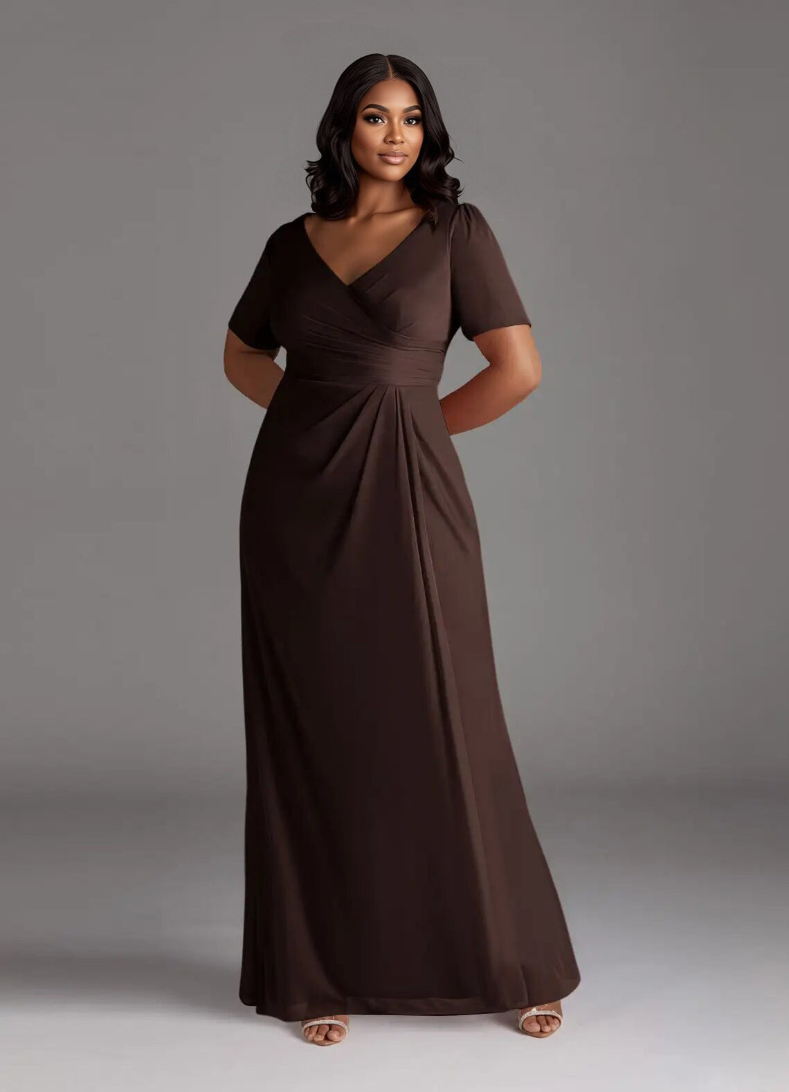 Augday Bessie A-Line Pleated Mesh Dress Plus Size
