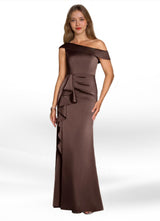 Augday Hamptons A-Line Pleated Stretch Satin Dress