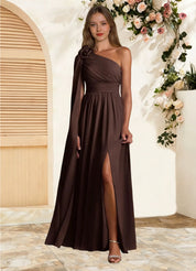 Augday Lancaster A-Line One Shoulder Chiffon Dress