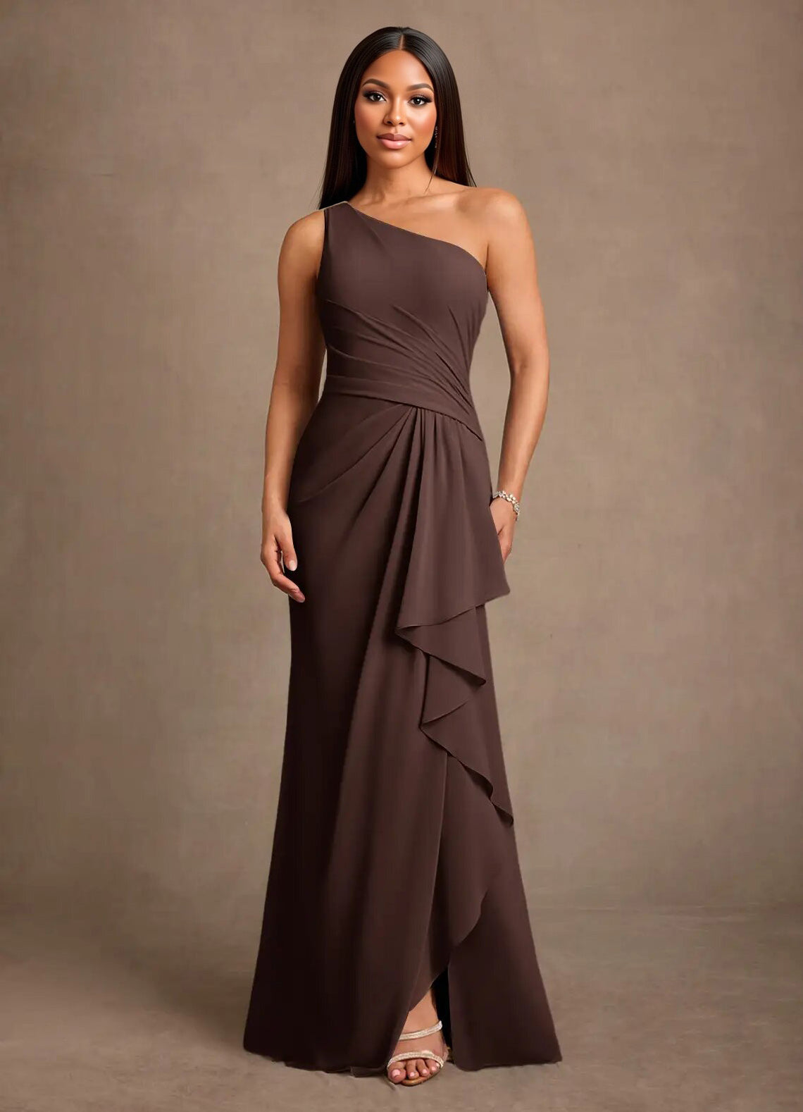 Augday Floy Sheath One Shoulder Chiffon Dress