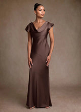 Augday Shelby Mother of the Bride Dresses Mermaid Pleated Stretch Satin Dress