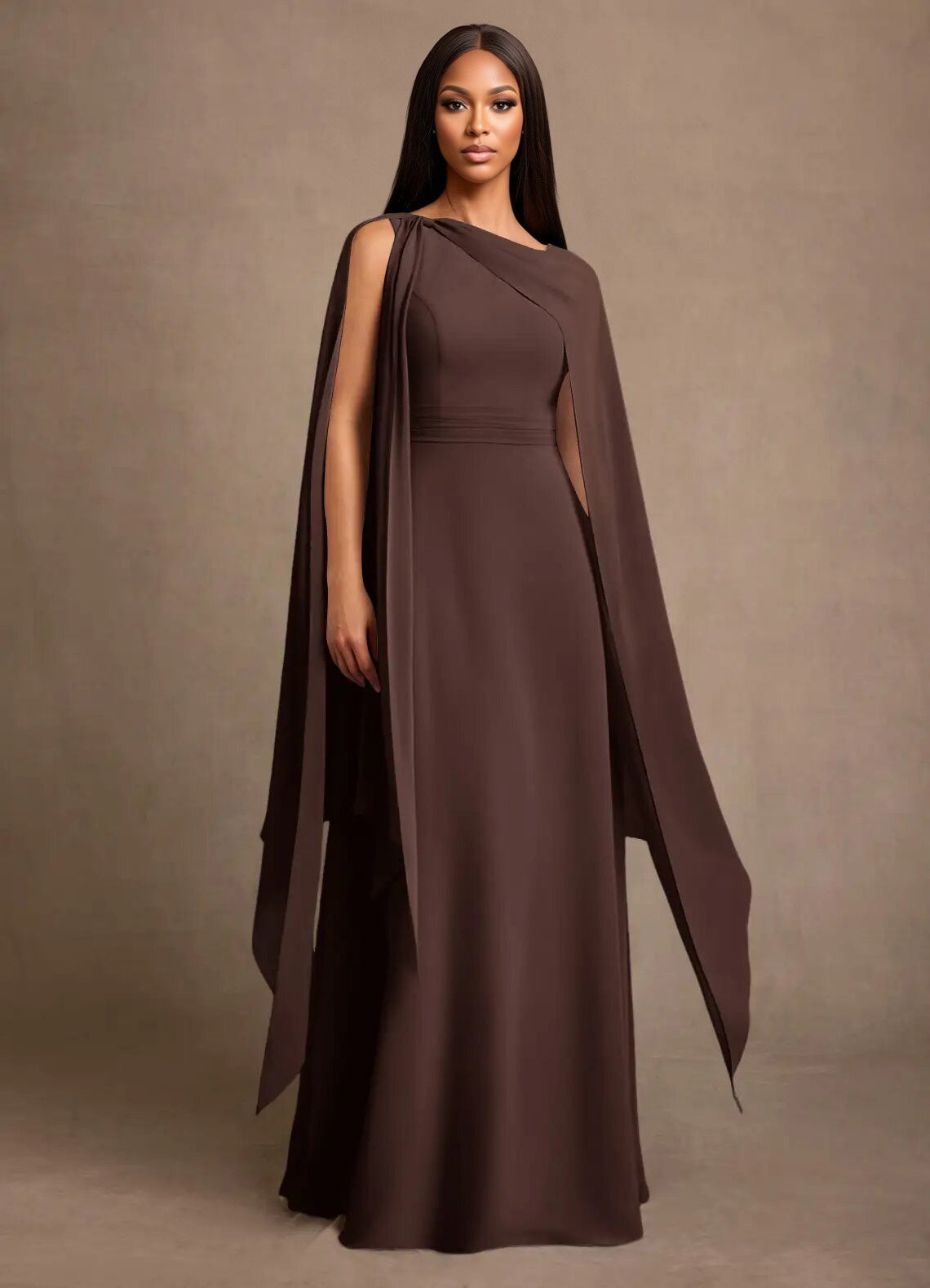 Augday Liddie A-Line Pleated Chiffon Dress