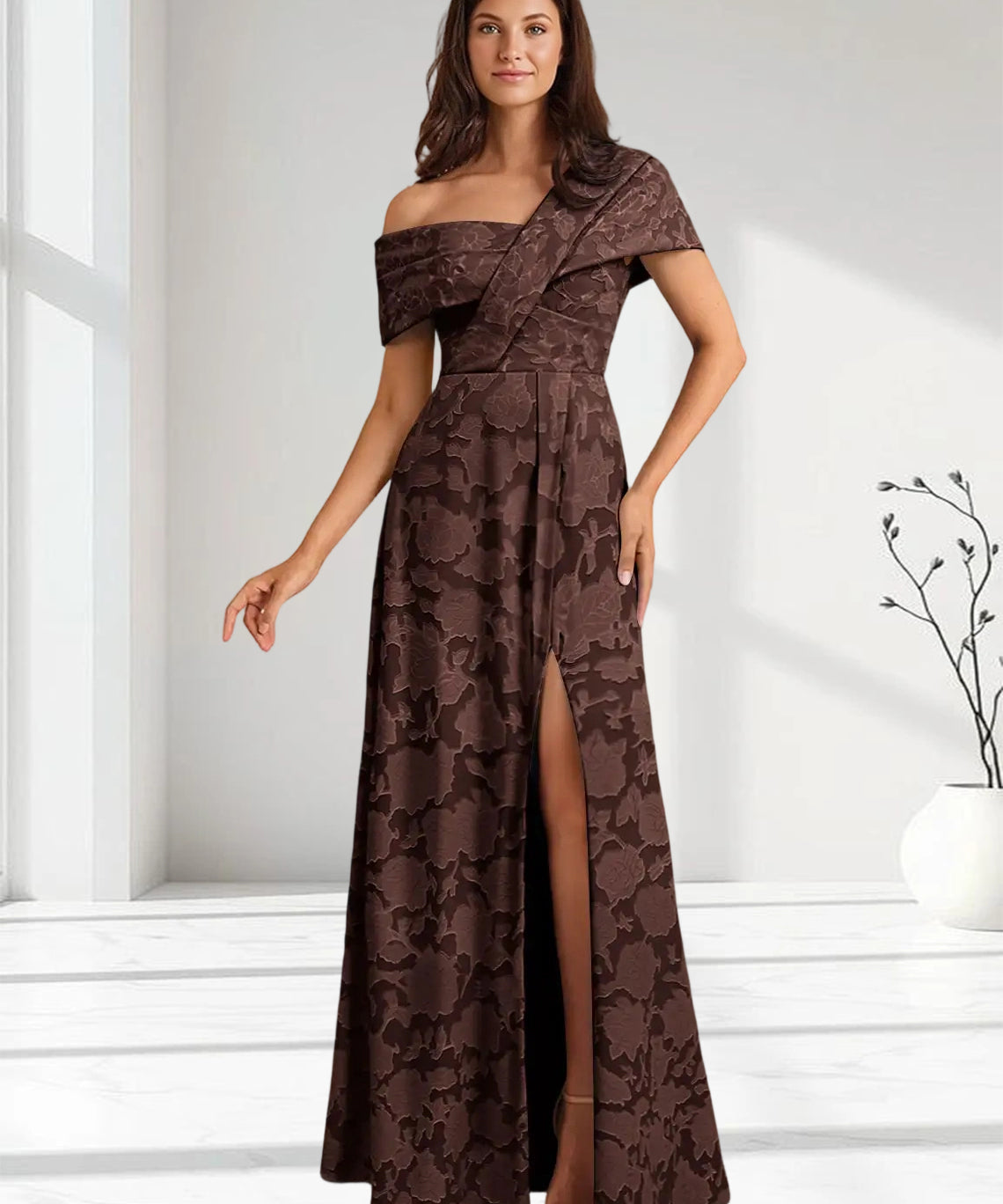 Augday Milton Milton A-Line Pleated Floral Burnout Dress