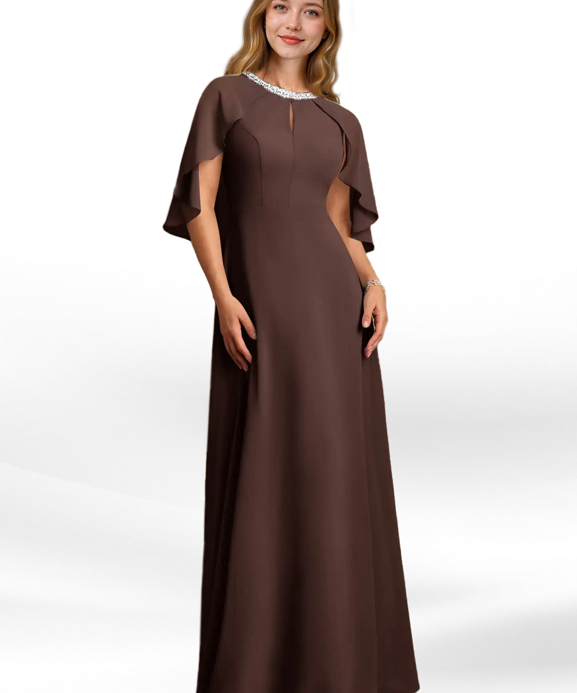 Augday Winnifred A-Line Beaded Chiffon Dress