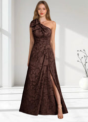Augday Easton Ball-Gown One Shoulder Floral Burnout Dress