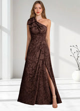 Augday Easton Ball-Gown One Shoulder Floral Burnout Dress