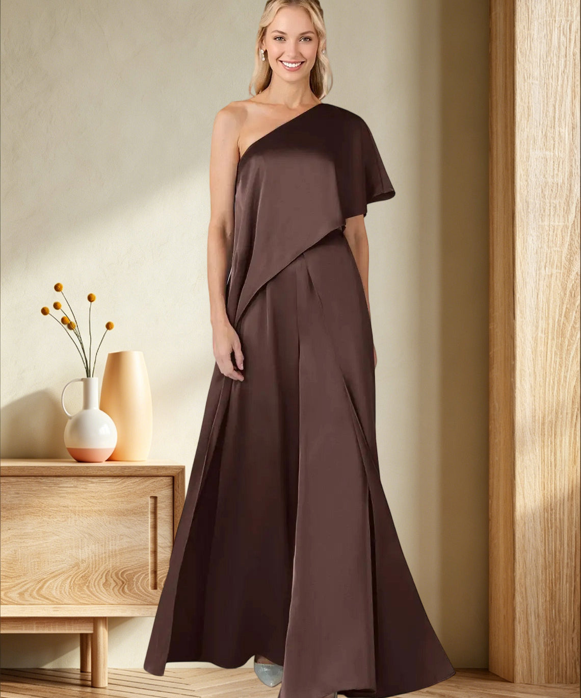 Pantsuit Stretch Satin Dress