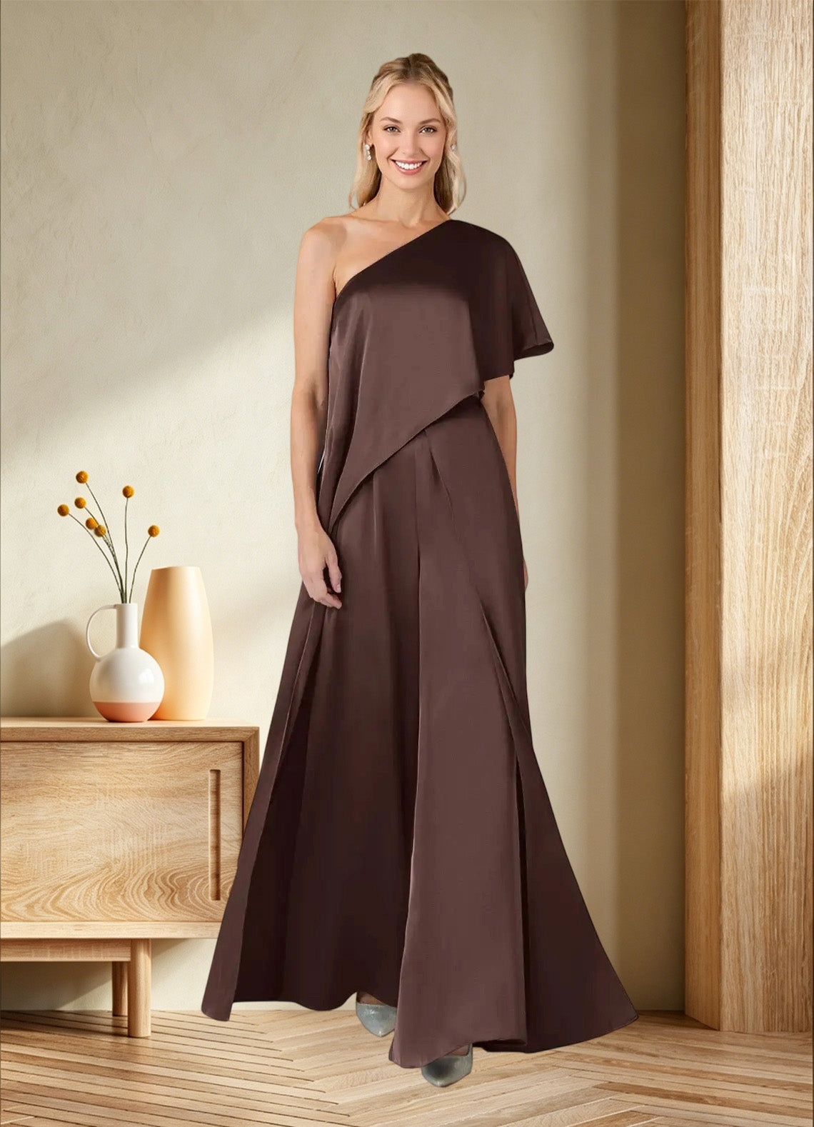 Augday Hagretta Jumpsuit/Pantsuit Stretch Satin Dress