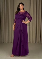Augday Calanthe A-Line Scoop Chiffon Dress Plus Size