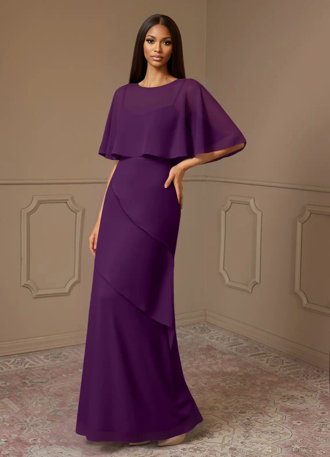 Augday Bowie A-Line Chiffon Dress