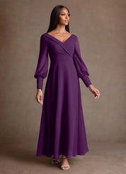 Augday Paterson A-Line Pleated Chiffon Dress