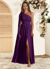 Augday Lancaster A-Line One Shoulder Chiffon Dress
