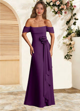 Augday Amherst A-Line Off the Shoulder Chiffon Dress