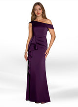 Augday Hamptons A-Line Pleated Stretch Satin Dress