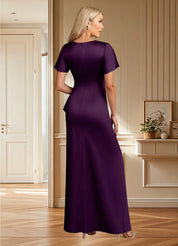 Augday Robins A-Line Pleated Stretch Satin Dress