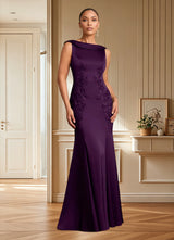Augday Franny Sheath Lace Stretch Satin Dress