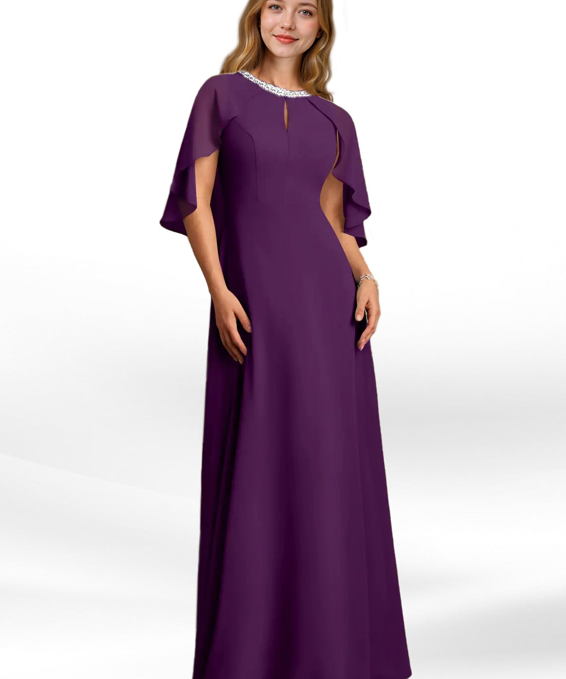 Augday Winnifred A-Line Beaded Chiffon Dress