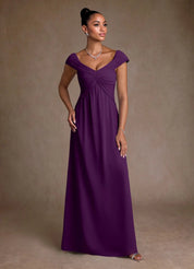 Audgay Myrtle A-Line Pleated Chiffon Dress