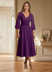 Augday Ana A-Line Lace Chiffon Dress