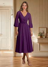 Augday Ana A-Line Lace Chiffon Dress