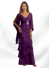 Augday Arabinda Sheath Ruched Chiffon Dress