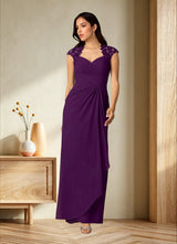 Augday Birdie A-Line Queen Anne Sequins Chiffon Dress