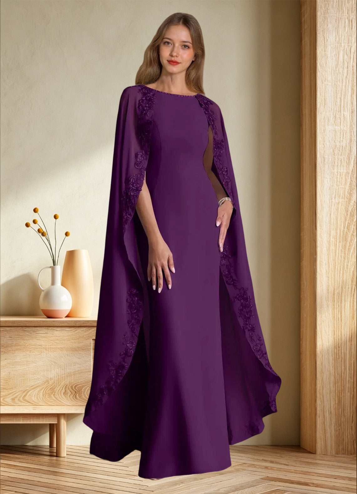Augday Artemisia Sheath Lace Chiffon Dress