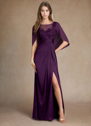 Augday Hera Mother of the Bride Dresses A-Line Lace Stretch Satin Dress