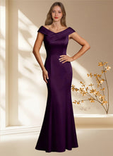 Augday Aberdeen Sheath Pleated Stretch Satin Dress