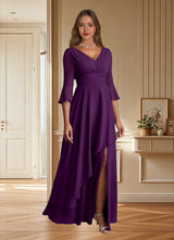 Augday Eire A-Line Pleated Chiffon Dress