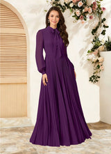 Augday Adellah A-Line Pleated Chiffon Dress
