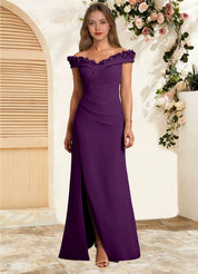 Augday Jettie Sheath Pleated Chiffon Dress