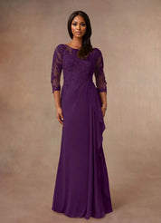 Augday Calanthe A-Line Scoop Chiffon Dress