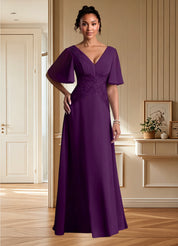 Augday Milliat A-Line Lace Chiffon Dress