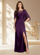 Augday Hera A-Line Lace Stretch Satin Dress