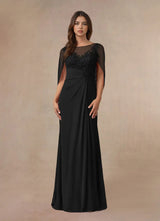 Augday Hera Mother of the Bride Dresses A-Line Lace Capelet Chiffon Dress