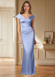 Augday Ludlow Mermaid Pleated Stretch Satin Dress