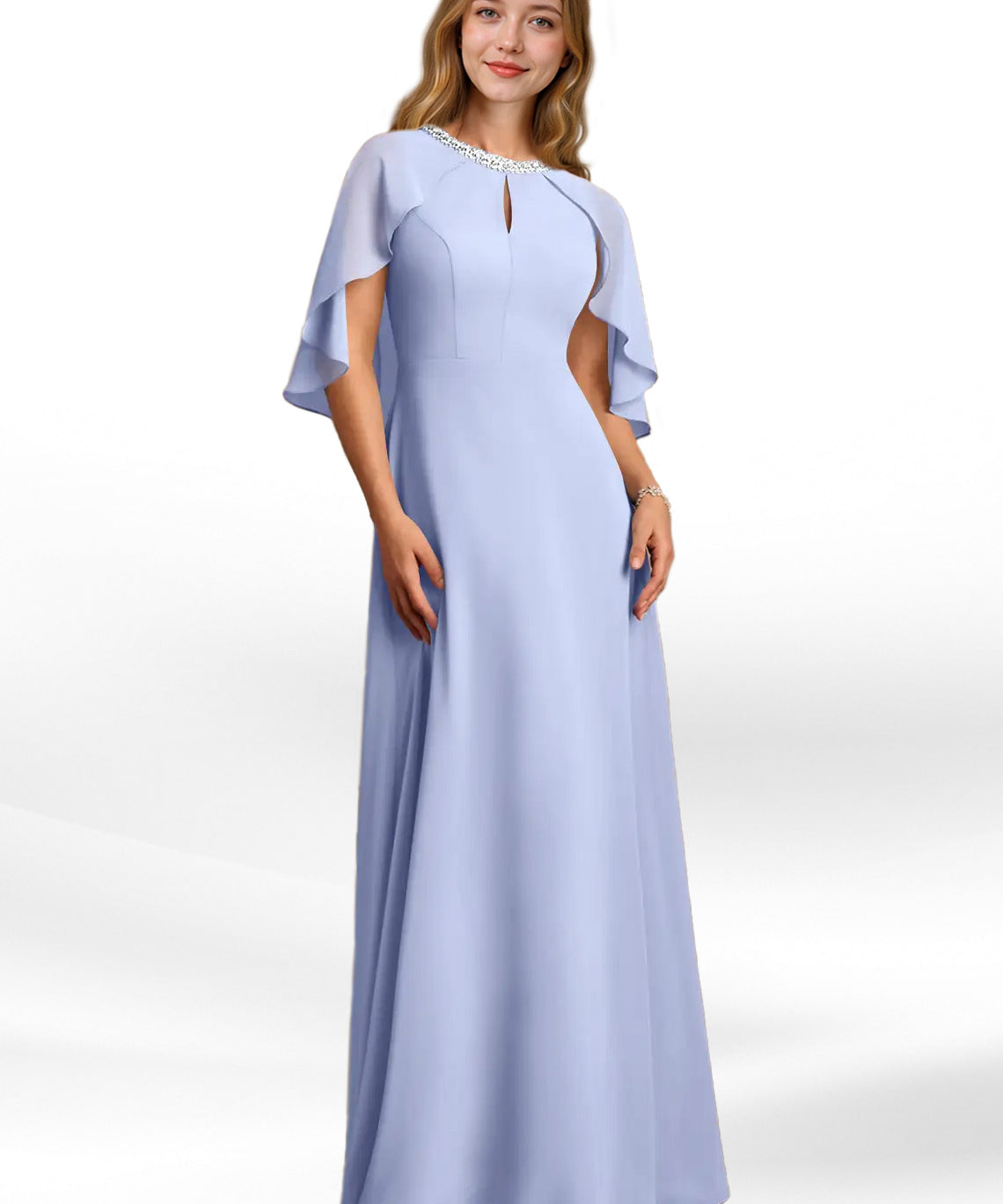 Augday Winnifred A-Line Beaded Chiffon Dress