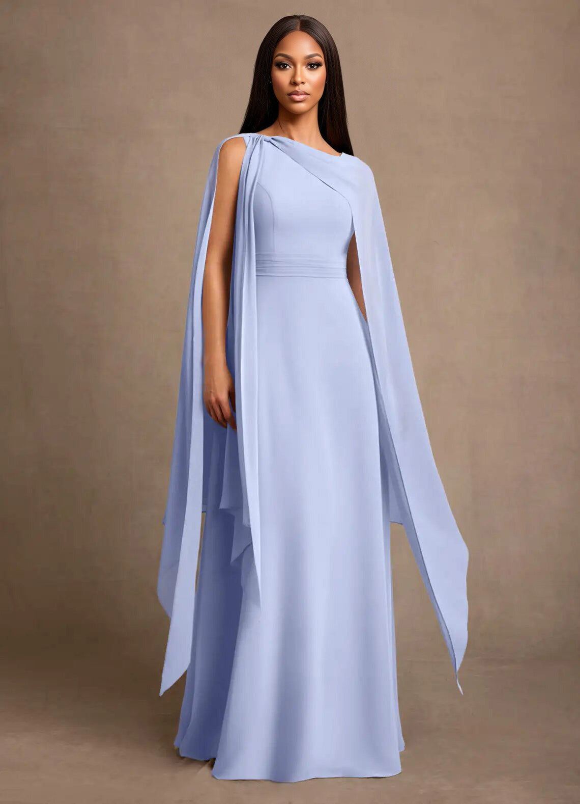 Augday Liddie A-Line Pleated Chiffon Dress