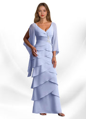 Augday Arabinda Sheath Ruched Chiffon Dress