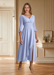 Augday Aerynne A-Line Pleated Chiffon Dress