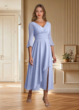 Augday Aerynne A-Line Pleated Chiffon Dress
