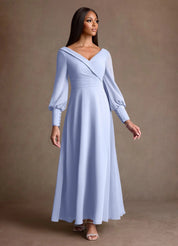 Augday Paterson A-Line Pleated Chiffon Dress
