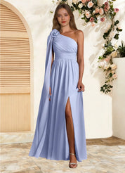 Augday Lancaster A-Line One Shoulder Chiffon Dress