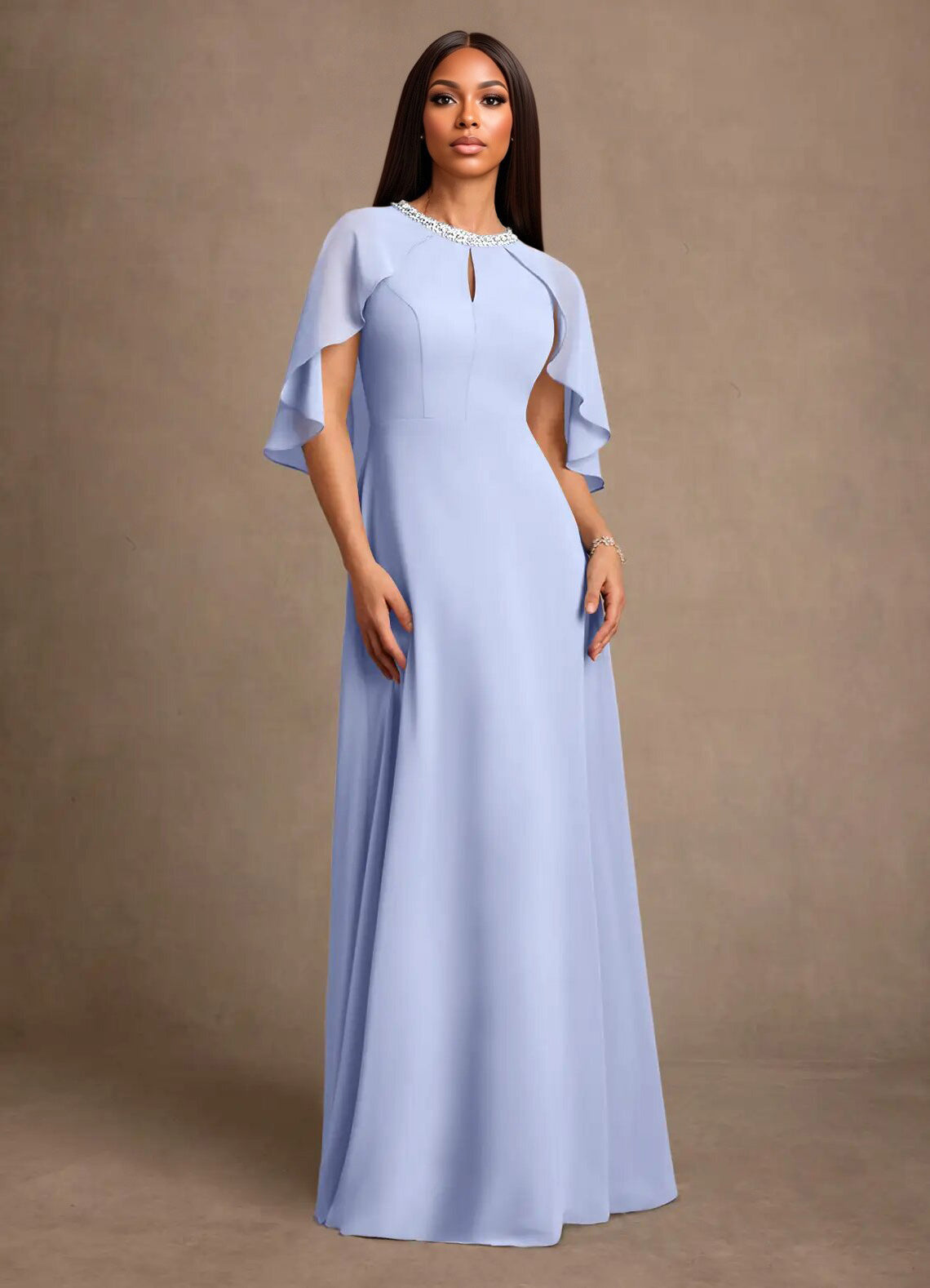 Augday Winnifred A-Line Beaded Chiffon Dress